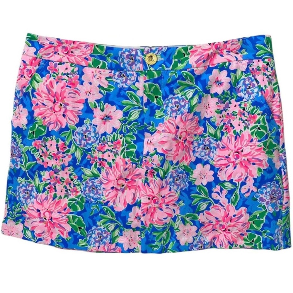 Lilly Pulitzer Blue Pink Floral Skort